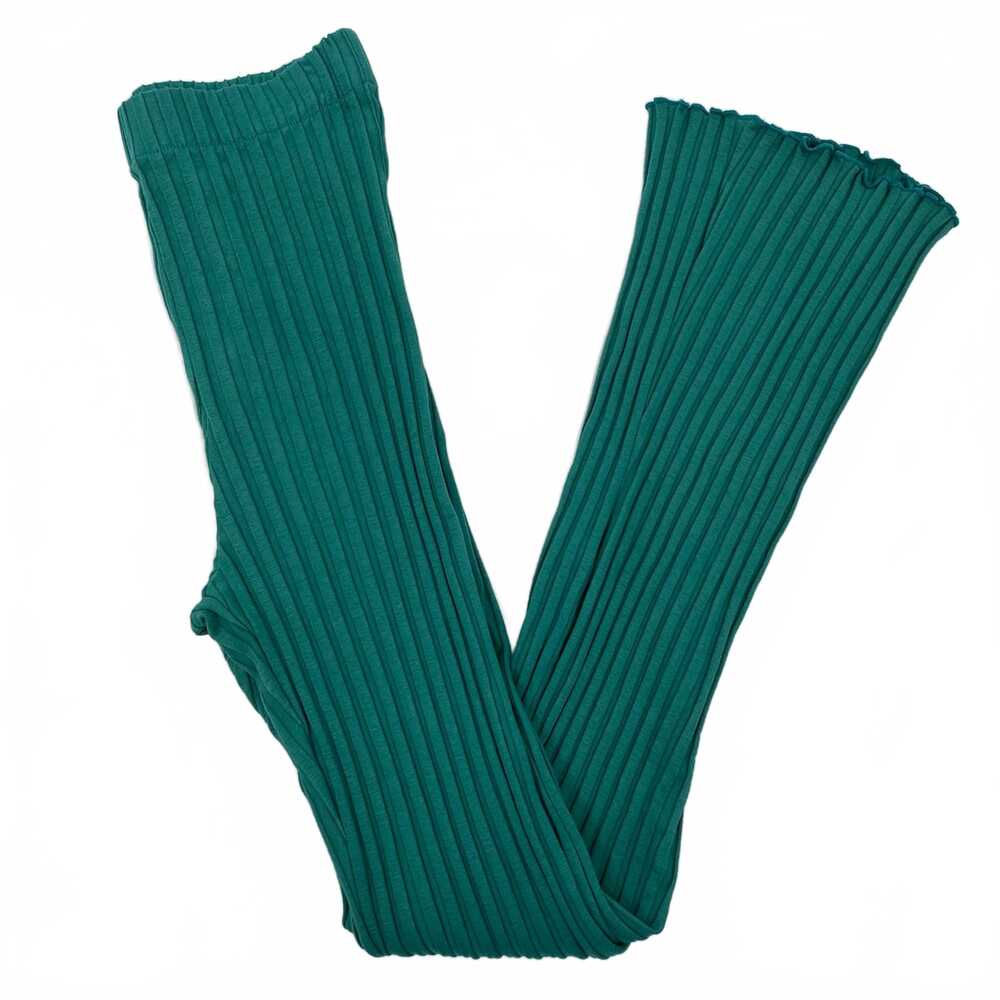 Simon Miller Teal Ribbed Flare Pants | XS Regular, Modal Spandex